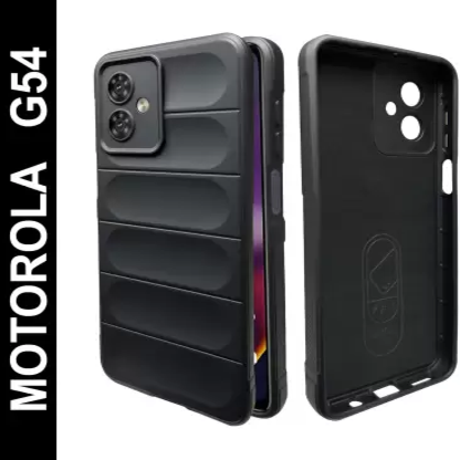 The 1 Click Back Cover for Motorola G54 5G  (Black, Flexible, Silicon, Pack of: 1)